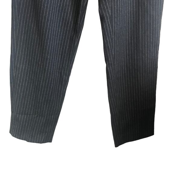 Banana Republic Women Pants 4 Black Pin Stripe Rayon Elastic Waist Office Work - Picture 6 of 8